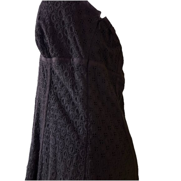 Liz Claiborne Dress Petite Brown Eyelet Lace Cotton Dress Size 12 Petite - Picture 4 of 8